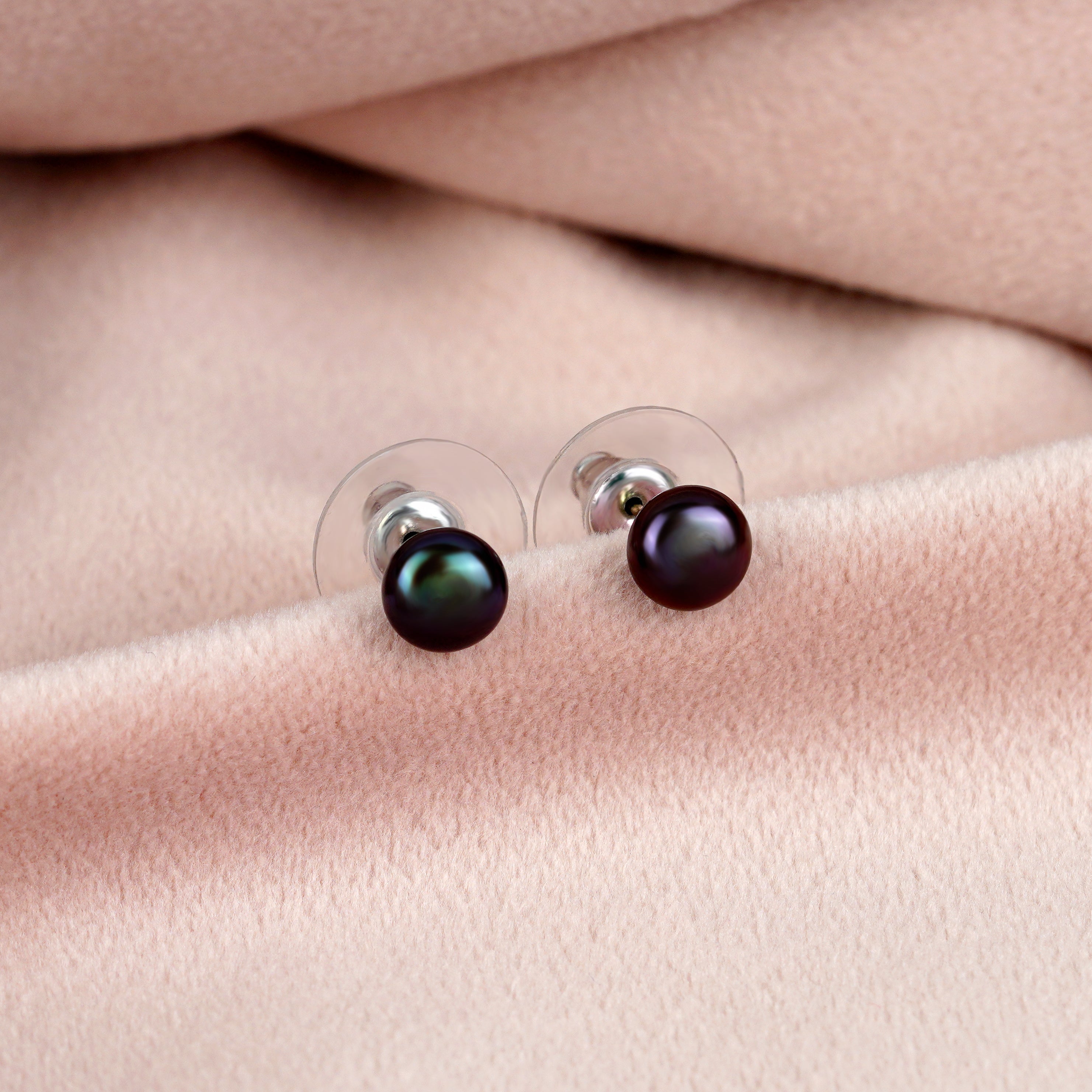 Fresh Water Button Pearl Alloy Earrings - Krishna Pearls